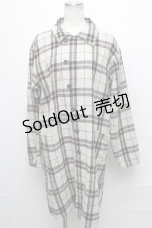 画像: MILKBOY / ウールチェックロングシャツ  ベージュ S-24-12-13-051-MB-BL-AS-ZT174