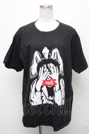 画像: NieR Clothing / プリントカットソー  黒 S-24-12-15-052-PU-TO-AS-ZT188
