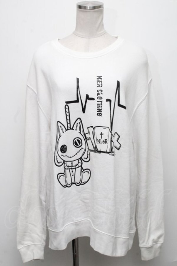 画像1: NieR Clothing / プリントトレーナー  白 S-24-12-15-063-PU-TO-HR-ZT376 (1)