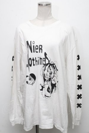 画像: NieR Clothing / プリントトレーナー  白 S-24-12-15-064-PU-TO-HR-ZT376