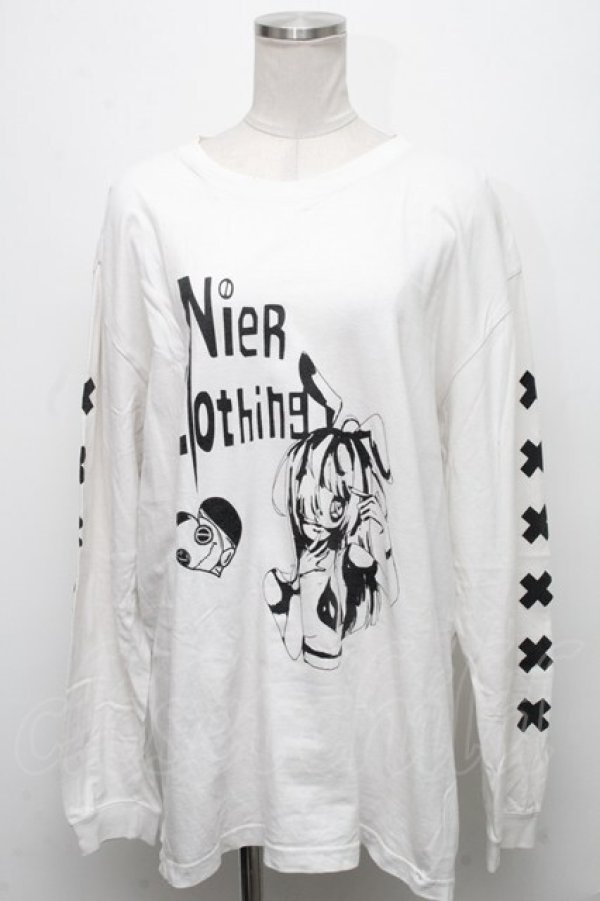 画像1: NieR Clothing / プリントトレーナー  白 S-24-12-15-064-PU-TO-HR-ZT376 (1)