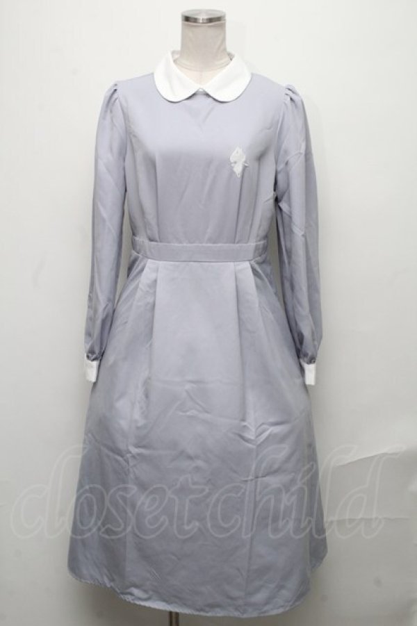 画像1: NieR Clothing / 配色切替ワンピース  サックス S-24-12-15-068-PU-OP-HR-ZT364 (1)