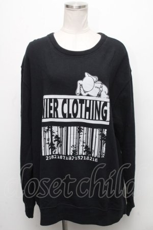 画像: NieR Clothing / プリントトレーナー  黒 S-24-12-15-041-PU-TO-HR-ZT408