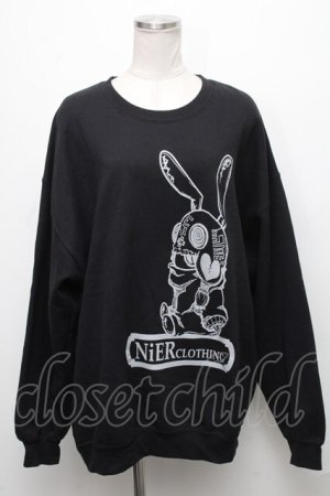 画像: NieR Clothing / プリントトレーナー  黒 S-24-12-15-042-PU-TO-HR-ZT408