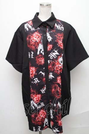 画像: NieR Clothing / 転写プリントシャツ  黒 S-24-12-15-046-PU-TO-AS-ZT137