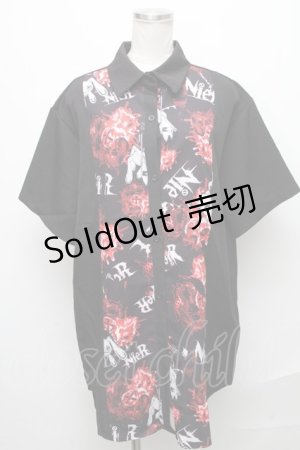 画像: NieR Clothing / 転写プリントシャツ  黒 S-24-12-15-046-PU-TO-AS-ZT137