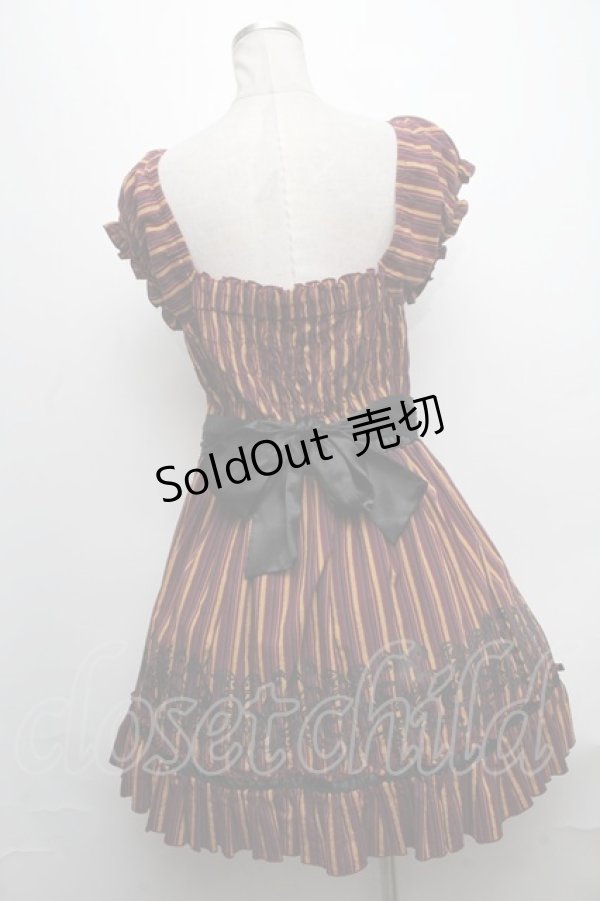 画像2: PUTUMAYO / SET レイア・ロランド IMAGE COORDINATE ストライプ前開きワンピース  ワイン S-24-12-17-071-PT-OP-AS-ZT189 (2)