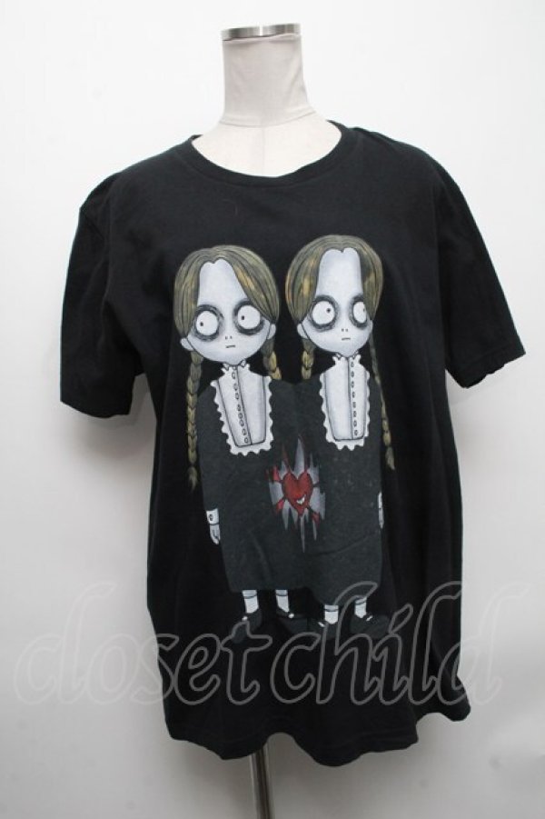 画像1: HEIHEI /  少女プリントTシャツ  黒 S-24-12-17-023-PU-TS-AS-ZI (1)