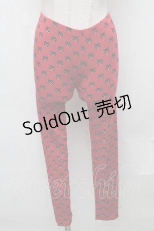 画像: HYSTERIC GLAMOUR / ネコプリントレギンス  赤 S-24-12-27-082-PU-PA-AS-ZT189
