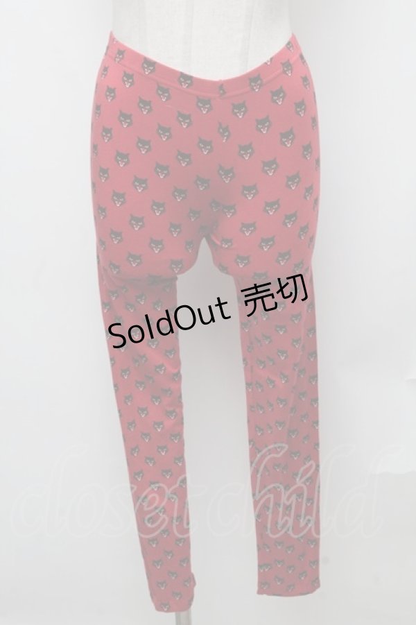 画像1: HYSTERIC GLAMOUR / ネコプリントレギンス  赤 S-24-12-27-082-PU-PA-AS-ZT189 (1)
