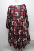 画像2: Emily Temple cute / Teddy Bear Tartanワンピース  赤 S-24-12-29-052-ET-OP-HR-ZT066 (2)