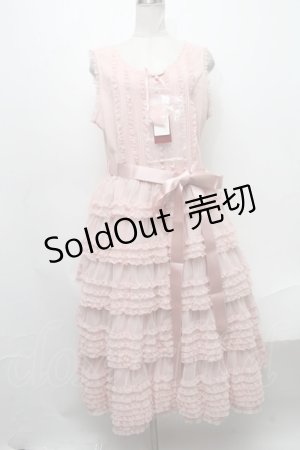 画像: PINK HOUSE / ウーリーチュールフリル使いローンワンピース  ピンク S-24-12-29-065-LO-OP-AS-ZS
