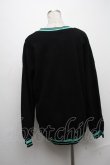 画像2: NieR Clothing / シエル配色ニット  黒ｘグリーン S-24-12-29-031-PU-TO-HR-ZT189 (2)