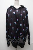 画像1: NieR Clothing / 転写ボタンデザインパーカー  黒 S-24-12-29-037-PU-TO-HR-ZT188 (1)