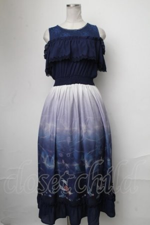 画像: axes femme POETIQUE / リトル・マーメイド ワンピース  紺 S-25-01-05-058-AX-OP-AS-ZS