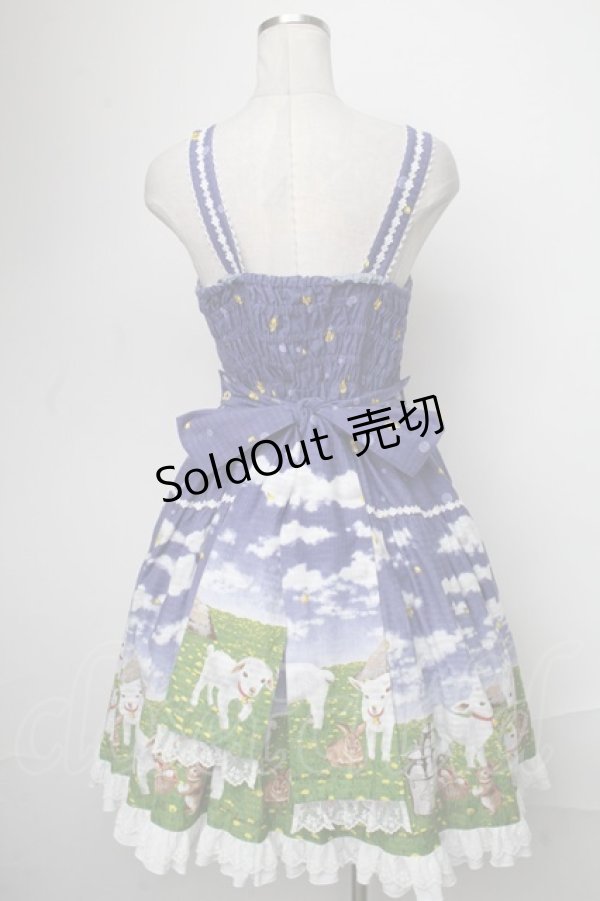 画像2: metamorphose / Dreamy Little Farm はしごレースフリルジャンパースカート  ラベンダー S-25-01-05-060-ME-OP-AS-ZS (2)
