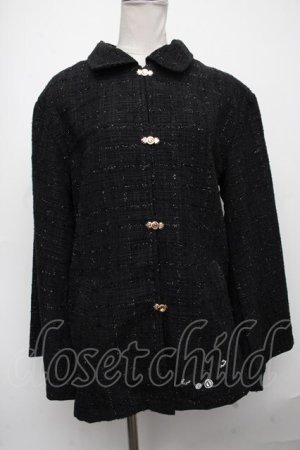 画像: NieR Clothing / ラメツイードジャケット  黒 S-25-01-05-036-PU-JA-AS-ZT188