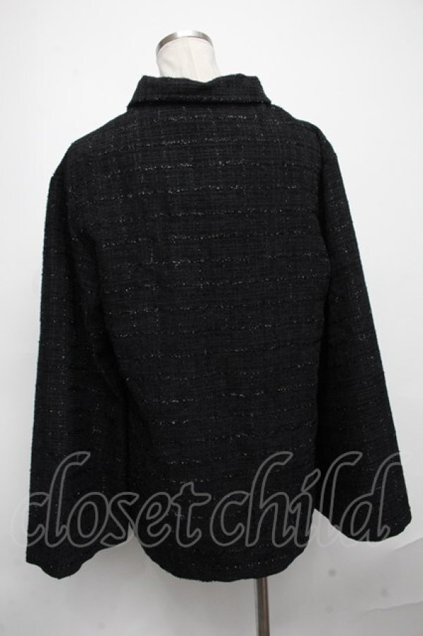 画像2: NieR Clothing / ラメツイードジャケット  黒 S-25-01-05-036-PU-JA-AS-ZT188 (2)