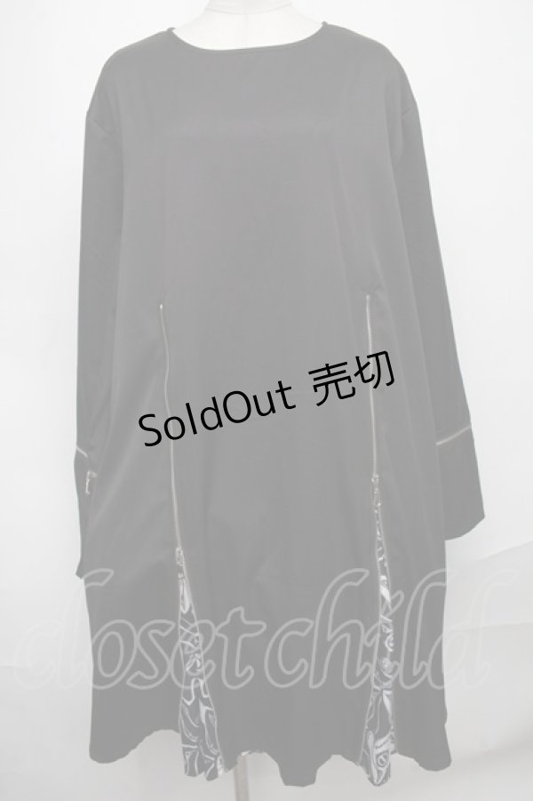 画像1: NieR Clothing / ZIPワンピース  黒 S-25-01-05-037-PU-OP-AS-ZT190 (1)