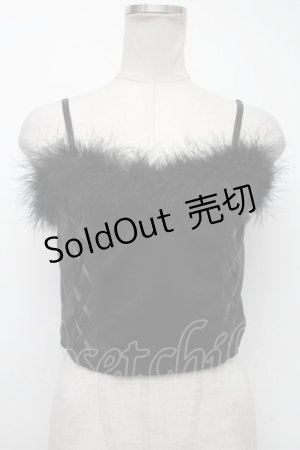 画像: Jamie エーエヌケー / フワフワビスチェ  黒 S-25-01-09-031-LO-TO-HR-ZS