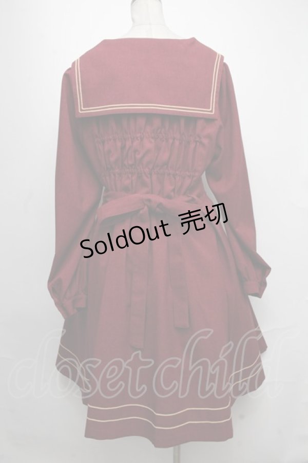 画像2: metamorphose / 長袖セーラーワンピース 2 ワイン S-25-01-11-061-ME-OP-AS-ZS (2)