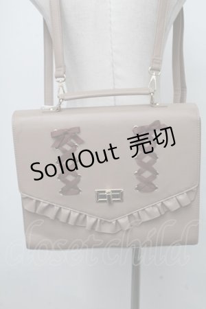 画像: axes femme POETIQUE / レースアップサッチェルバッグ  モカ S-25-01-11-007-AX-BG-AS-ZT286