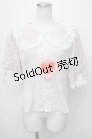 画像: BABY,THE STARS SHINE BRIGHT / はるちゃんの願いを紡ぐFlower embroideryブラウス  ピンク S-25-01-11-016-BA-BL-AS-ZS