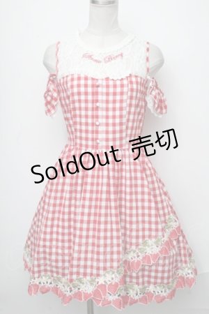 画像: 【SALE】LIZ LISA / ギンガムいちごワンピース  赤ｘ白 S-25-01-11-040-LO-OP-AS-ZT154