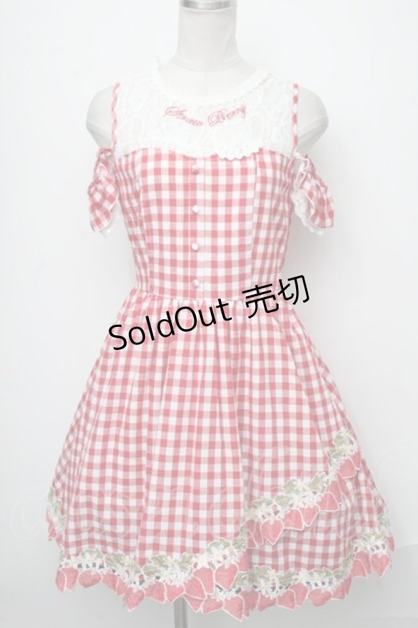 画像1: 【SALE】LIZ LISA / ギンガムいちごワンピース  赤ｘ白 S-25-01-11-040-LO-OP-AS-ZT154 (1)