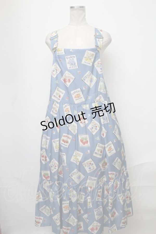 画像1: Jane Marple / My favorite labelsサロペットスカート  ブルー S-25-01-11-048-JM-OP-AS-ZS (1)