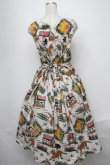 画像2: Jane Marple / Strolling cat tablier dress  オフ S-25-01-11-049-JM-OP-AS-ZT347 (2)