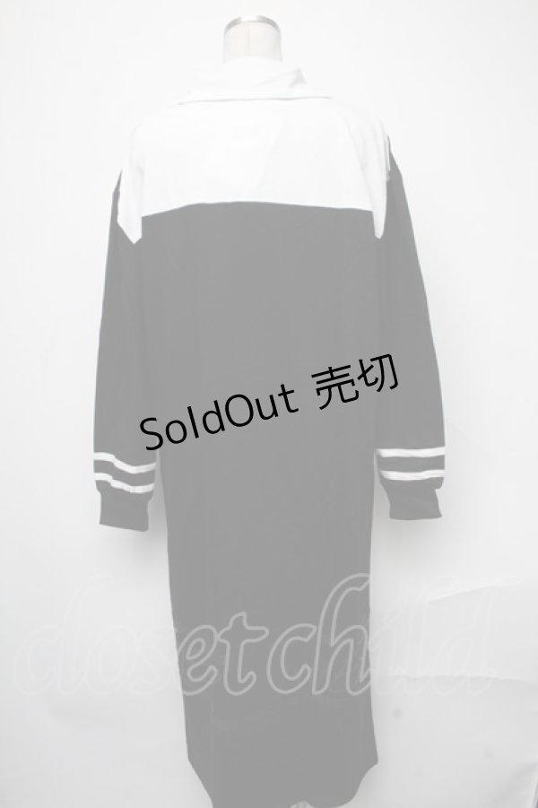 画像2: NieR Clothing / バイカラーワンピース  黒ｘ白 S-25-01-17-044-PU-OP-HR-ZS (2)