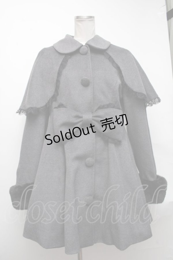 画像1: Jamie エーエヌケー / おリボンケープドーリーコート  グレー S-25-01-22-054-LO-CO-AS-ZT-C024 (1)
