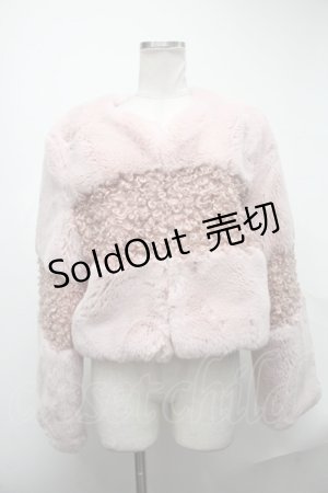 画像: EATME / レースアップスリーブフェイクファーショートコート  ピンク S-25-01-22-059-LO-CO-HR-ZT-C024