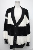 画像1: KRY CLOTHING / 「GAKUEN」 ボーダー柄ニットカーディガン  黒ｘ白 S-25-01-22-1066-EL-TS-HR-ZT354 (1)