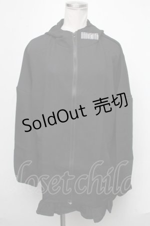 画像: NieR Clothing / 刺繍パーカー  黒 S-25-01-22-1077-PU-TO-HR-ZS