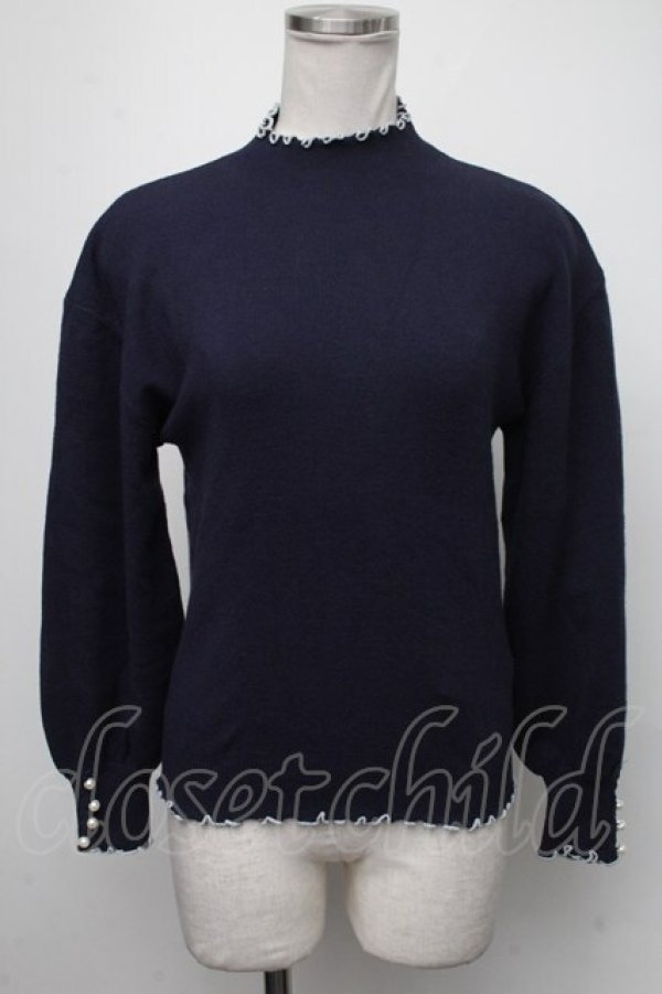画像1: axes femme / タートルネックニット  ブルー S-25-01-22-1053-AX-TO-HR-ZT306 (1)