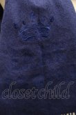 画像2: Jane Marple / ロゴクラウン刺繍マフラー  ネイビー S-25-01-22-011-JM-ZA-HR-ZT169 (2)