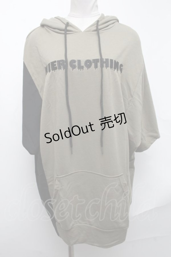 画像1: NieR Clothing / バイカラーロゴプリントプルオーバー  黒ｘカーキ S-25-01-22-049-PU-TO-HR-ZS (1)