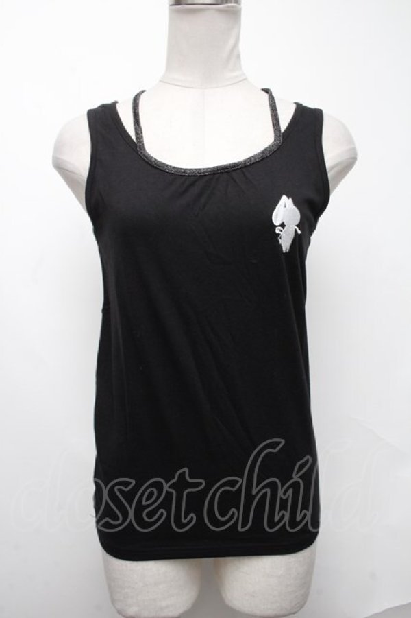 画像1: NieR Clothing / 刺繍タンク  黒 S-25-01-22-050-PU-TO-AS-ZS (1)