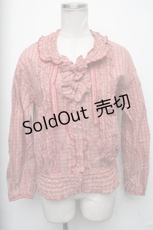画像: PINK HOUSE / チェックツーピース（ブラウス＆スカート）  赤系 S-25-01-27-072-LO-OP-AS-ZS
