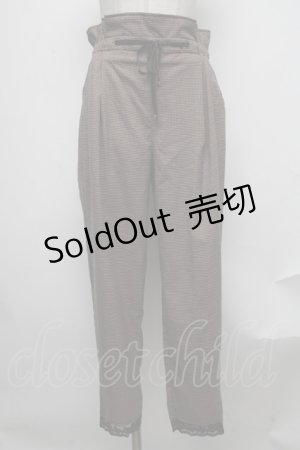 画像: axes femme / ベロアリボンテーパードパンツ  ブラウン S-25-01-27-091-AX-PA-HR-ZT252