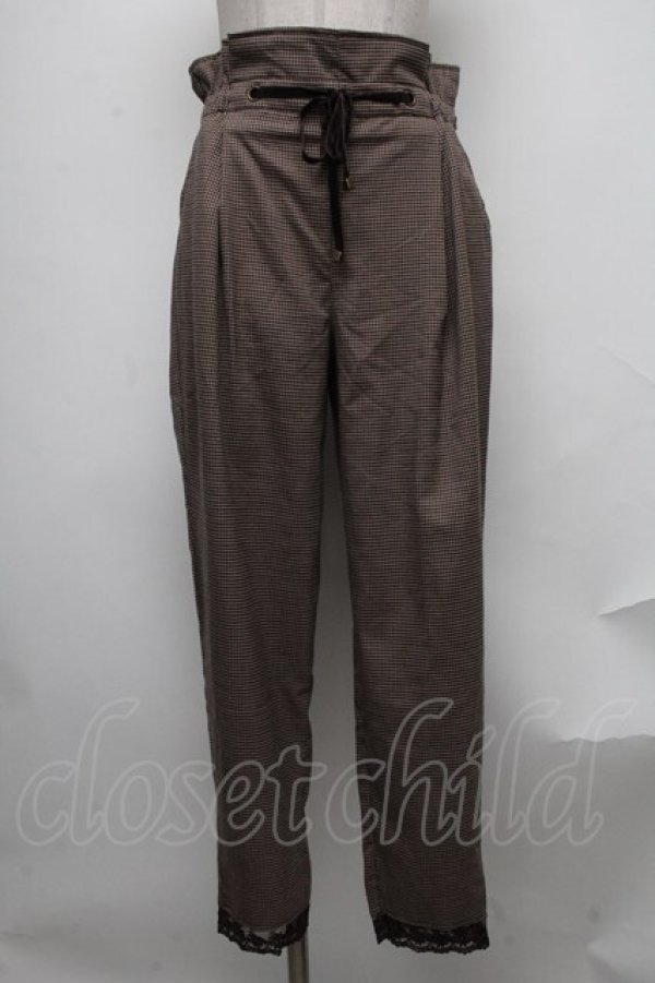 画像1: axes femme / ベロアリボンテーパードパンツ  ブラウン S-25-01-27-091-AX-PA-HR-ZT252 (1)