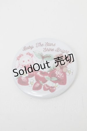 画像: BABY,THE STARS SHINE BRIGHT / くみゃちゃんのいちごとさくらんぼ缶バッジ  グレー S-25-01-28-001-BA-AC-AS-ZS
