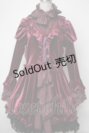 画像: MARBLE / アリス風編み上げドレスワンピース  エンジ S-25-01-28-069-GO-OP-HR-ZS
