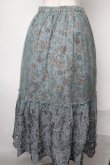 画像2: axes femme / 花柄ｘ刺繍ギャザースカート  ブルー S-25-01-28-083-AX-SK-AS-ZI (2)
