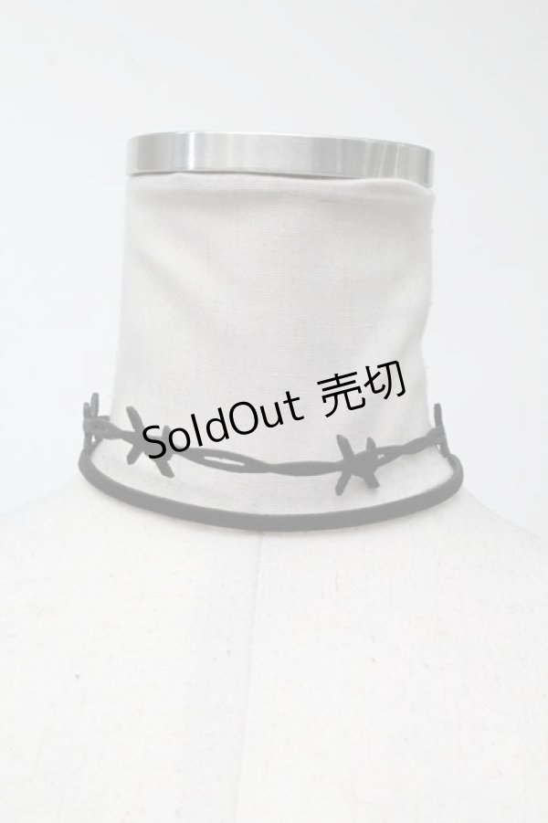 画像1: MILKBOY / 有刺鉄線レザーチョーカー  黒 S-25-01-28-002-MB-ZA-AS-ZS (1)
