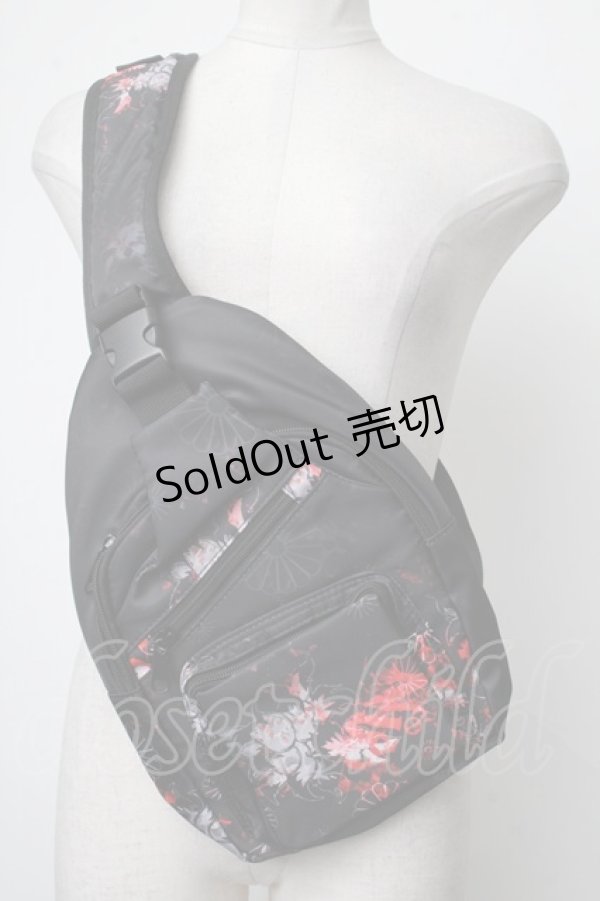 画像1: NieR Clothing / 和柄狐バッグ  黒ｘ赤 S-25-01-28-023-PU-TO-HR-ZS (1)
