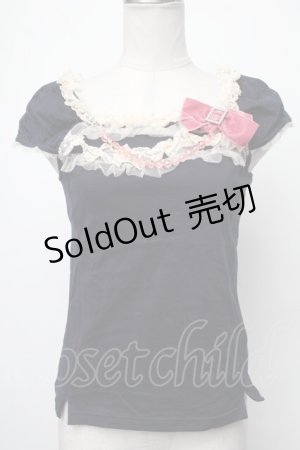 画像: Emily Temple cute / レースデザインカットソー  青ｘオフ S-25-01-28-046-ET-TO-AS-ZS