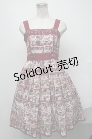 画像: axes femme POETIQUE / ミッキー&ミニー総柄ワンピース  レッド S-25-01-31-061-AX-OP-HR-ZS